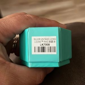 Origami Owl Silver Vintage Living Locket Ring sz 8